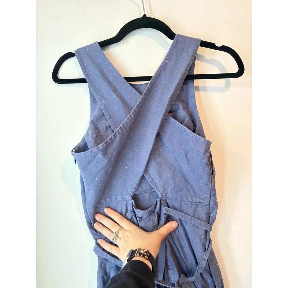 Kate Spade Saturday Sleeveless Wrap Around Waist Linen Blend Dress Sheath Size 4
